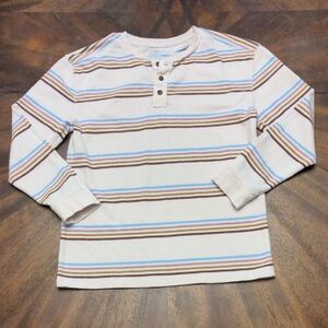Cat & Jack Boys’ Striped Long Sleeve Henley Shirt in size XL (14)